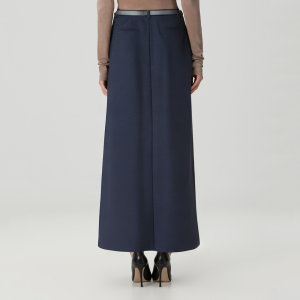 Blue all-match pleated women's skirt
