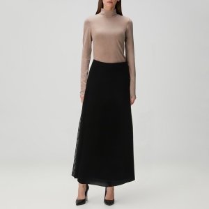 Fashionable black elastic waist women's skirt