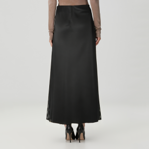 Fashionable black elastic waist women's skirt