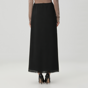 Black sequined hem straight skirt for women