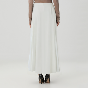White bow high waist loose women's skirt
