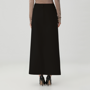 Retro high waist straight skirt for women