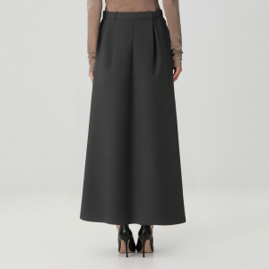 Casual black high waist women's skirt