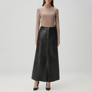 Simple and versatile leather women's skirt