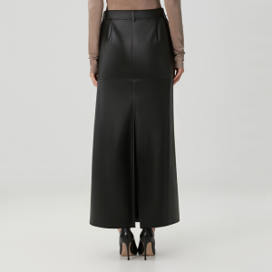 Simple and versatile leather women's skirt