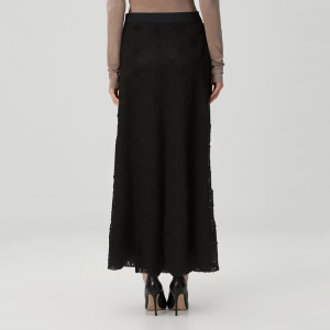 Black all-match three-dimensional flower women's skirt