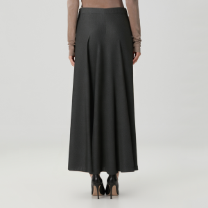 Elegant dark grey pleated women's skirt