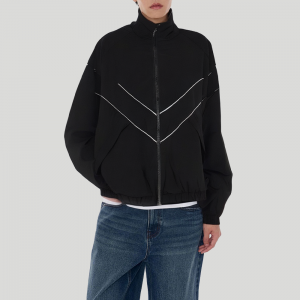 Black reflective trim loose men's jacket