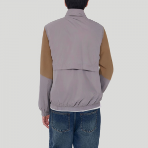 Color-blocked outdoor zip-up men's jacket