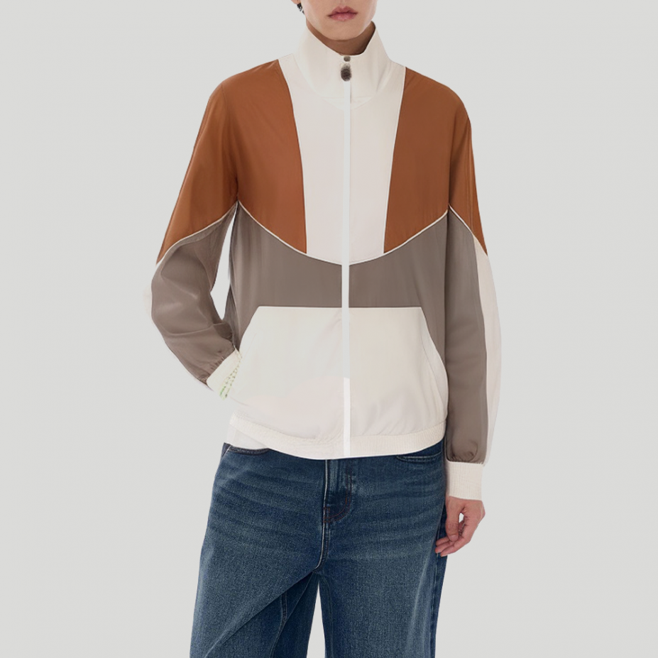 Men's patchwork nylon waterproof jacket