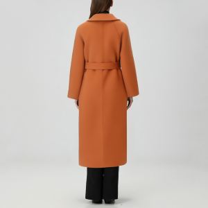 Double-breasted warm belted women's trench coat