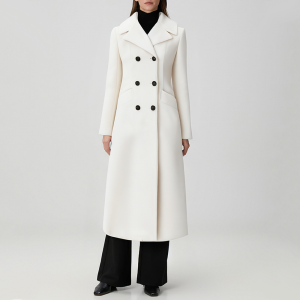 White warm and comfortable women's trench coat