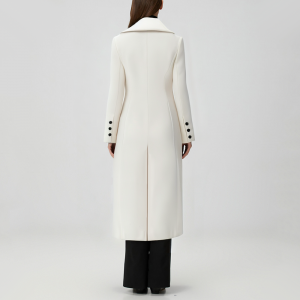 White warm and comfortable women's trench coat