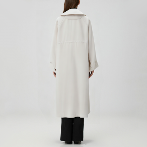 Simple lapel double-breasted women's trench coat