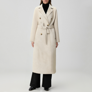 Luxury warm lace-up women's trench coat