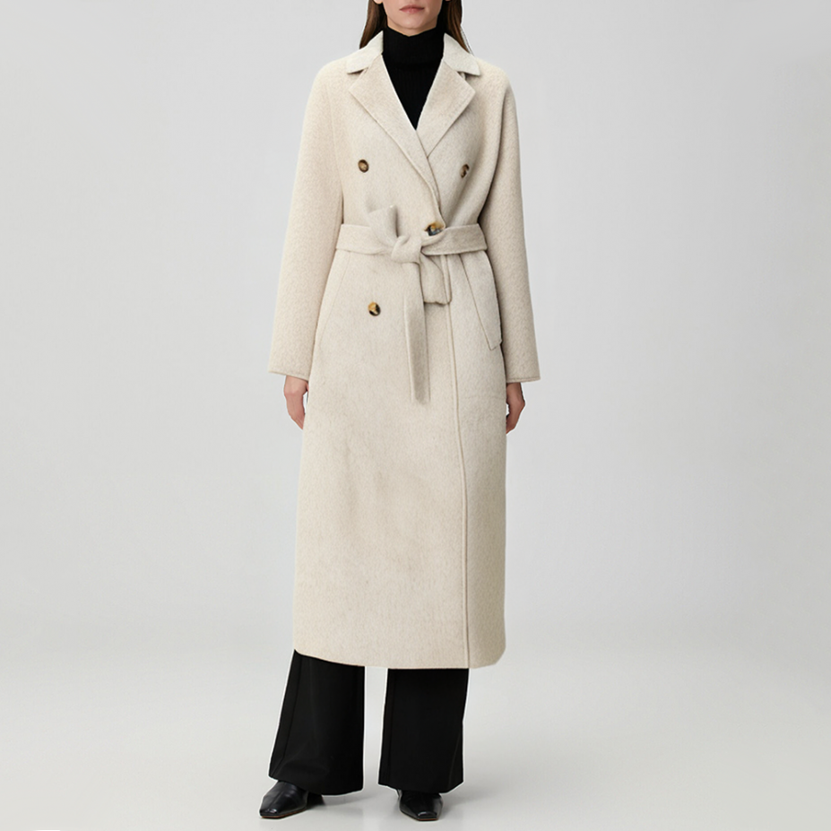 Luxury warm lace-up women's trench coat