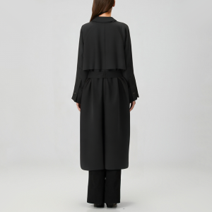 Fashion lapel single-breasted women's trench coat