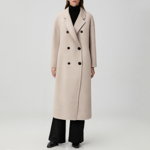 Fashionable double-breasted warm women's trench coat