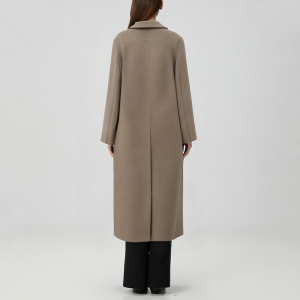 Khaki double-breasted warm women's trench coat