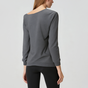 Fashionable oblique collar women's long sleeves