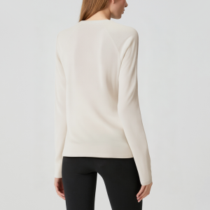 Versatile simple round neck women's long sleeves