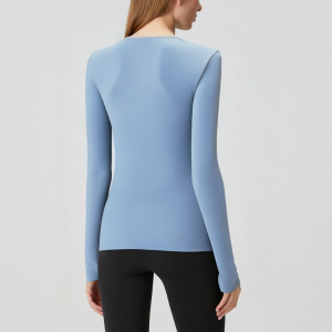 Soft round neck slim fit women's long sleeve