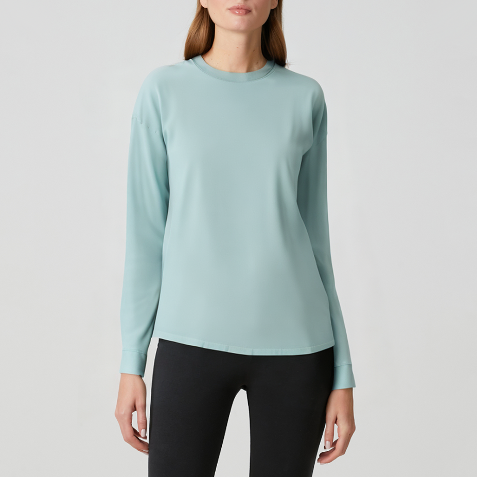Soft round neck lightweight women's long sleeves