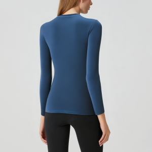 Round neck stretchy soft women's long sleeve
