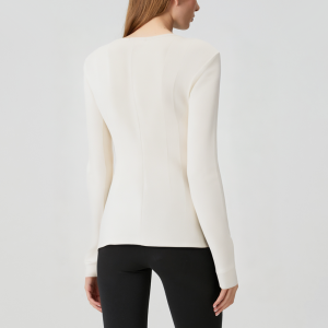 Breathable round neck seamless women's long sleeve